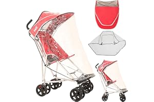 MobiQuip XL Pushchair All Weather Accessories Pack, Sun Hood with Vision Panel and Protective Rain Cover, Easy Clip On Fit, to Cordinate with MobiQuip Red XL Stroller (Sold Separately)