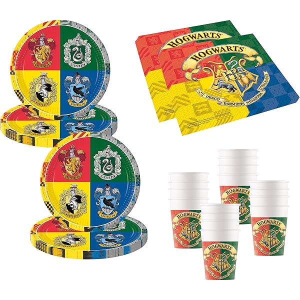 Unique Party Tovaglioli Di Carta Harry Potter, 16 Pezzi, 16,5 Cm, Multicolore Con Stemmi Delle Case Di Hogwarts, 2 Strati - 3