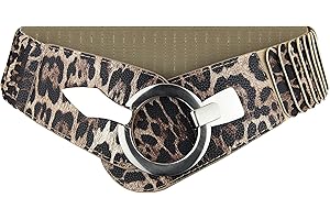 with love, Vanessa & Melissa Frentree Ceinture élastique pour femmes, ceinture de 6 cm de large avec boucle dorée, ceinture stretch