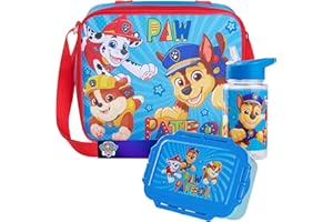 Get Trend Paw Patrol Water Bottle Lunch Bag and Lunch Box Kids Set 3 Pcs School Supplies Chase Rubble Skye Bento Snack Box BPA Free Leakproof Travel (Blue Paw Patrol)
