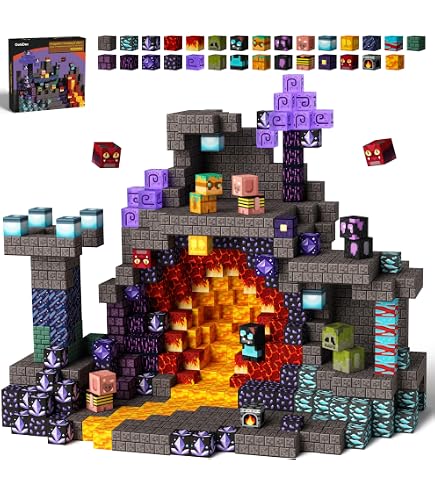 HOTUT Blocchi Magnetici 96 Pezzi – Giocattoli Da Costruzione Montessori Con Cubi Colorati, Per Bambini 3+ Anni, Regalo Creativo