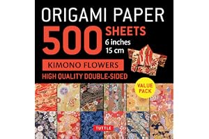 Origami Paper 500 sheets Kimono Flowers 6" (15 cm)