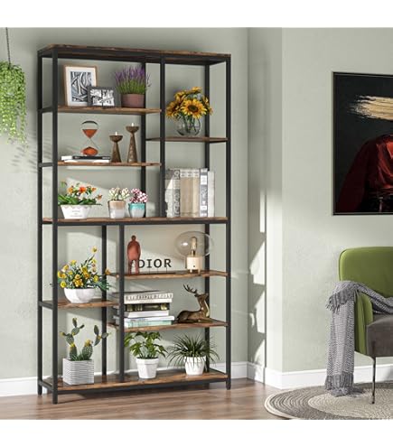 Boekenplank - 6-Tier Etagere Boekenkast - 80 x 30 x 190 cm - Industriële Hoge Boekenplank - 6-Tier Etagere Boekenkast - 80 x 30 x 190 cm - Industriële Hoge
