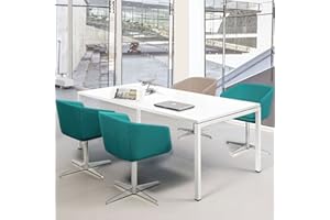 ‎WEBER BÜROLEBEN GMBH Weber Büroleben GmbH Profi Besprechungstisch 160x80cm NOVA U 4-6 Pers. Konferenztisch Meetingtisch, Gestellfarbe:Weiß