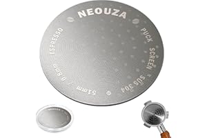NEOUZA V3 Filtre à café expresso 51 mm Épaisseur 0,8 mm Maille en acier inoxydable pour barista Café Portafilter Panier