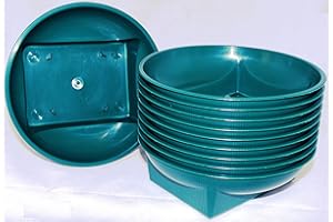 ROUND SQUARE BASED BOWL 10 Green Round Square Based Plastic Posy or Flower Bowl for Oasis Floral Foam