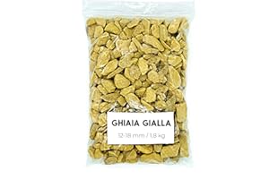 Landare Ghiaia Giallo 1,8Kg - Ghiaia per Acquario - Sassolini Decorativi per Vasi - Sassi Decorativi per Vasi - Ghiaia per Vasi - Sassolini per Acquario - Ghiaia per Giardino (12-18 mm)