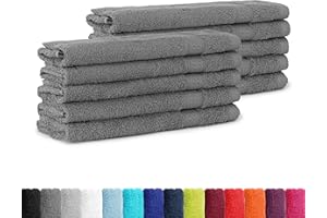 WASSERBETTEN-MARKENSHOP BaSaTex - Zestaw 10 ręczników dla gości - ręczniki frotte z pętelką do zawieszenia z miękkiej bawełny o wymiarach 30 x 50 cm - ręczniki do mycia dla gości z certyfikatem Öko-Tex Standard 100 -