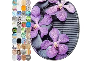 Sanilo Abattant WC frein de chute, Grande sélection de lunettes de toilette avec abaissement automatique, Fixation facile (Vanda)