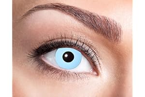 ‎ZOELIBAT Zoelibat Zoelibat Eyecatcher 84095241-w13 - Farbige Kontaktlinsen, 1 Paar, Wochenlinse, Eisblau, Karneval, Fasching, Halloween