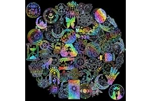 ‎LIFEBE LIFEBE 100 Stück Magic World Aufkleber,Glänzend Holographisch PET Transparent Wasserdicht Laser Handwerk Harz Aufkleber Für Laptop, Handy, Wasserflasche, Skateboard; für Teens, Kinder Erwachsen