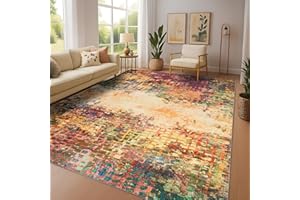 IR IMPERIAL ROOMS Imperial Rooms Machine Washable Rugs Living Room Large 200x290 cm – Short Pile Area Rugs For Bedroom Dining Room Non Slip Carpet Traditional Multicolored Design Vintage Boho Cashmere Rug, Vibrant