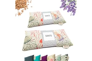 SAKITO 2 (uds) Cuscino Termico Microonde (25x12 cm) - Cuscino Riscaldabile Naturale per Dolori Mestruali - Utilizzo Caldo o Freddo - Elevata Ritenzione del Calore - Tessuto di Qualità - Profumo di Lavanda