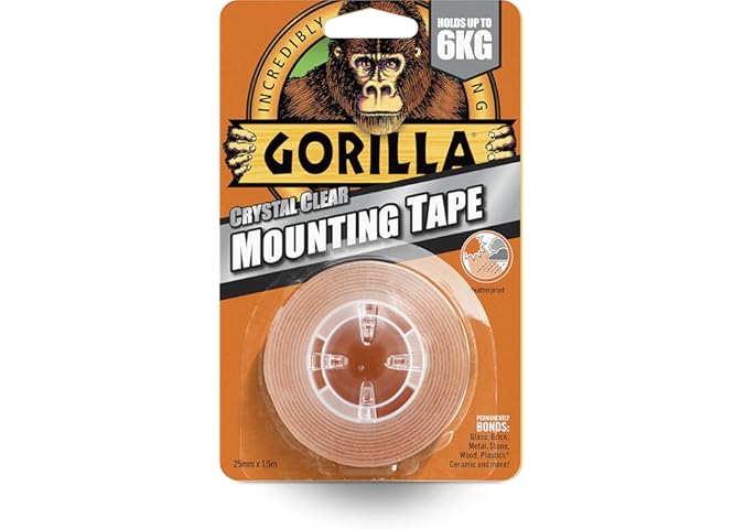 Gorilla Double Sided Mounting Tape Clear 1.5m, Pack of 1