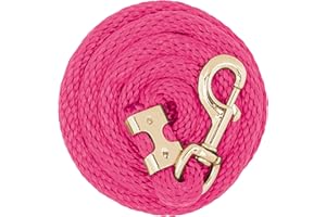 Weaver Equine Value Poly Lead Rope, Diva Pink, 8' Horse Lead Rope with Brass Plated 225 Snap, Soft Comfort Grip, Barn Horse Tack for Daily Use
