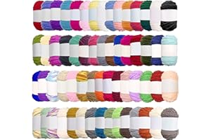 Yayatty 60 Color Hilo para Tejer a Crochet Hilo de Acrílico, 60 x 15g Lanas para Crochet Lana para Tejer Adecuado, Manualidades