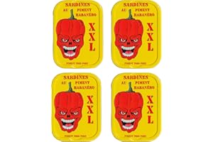 Food-United Fish - Sardines with Habanero Chilli Pepper la Quiberonnaise Sardines Fillets au piment Habanero 4 x 115 g Spicy Sharp Flavour with Habanero Pods in Decorative Tin