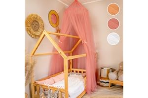 lilimaus Baldachim dla dziewczynek – ogromny baldachim z tiulu dla małych księżniczek – w pudełku na prezent – idealny do łóżeczka dziecięcego, łóżeczka domowego lub kącika do przytulania – dekoracja – baldachim dla niemowląt – brudny róż