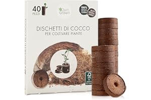 OwnGrown Compresse Terriccio Di Cocco Con Sostanze Nutritive - 40 Pezzi, senza Ripicchettare e senza Torba - Terriccio Fibra Di Cocco Per Orchidee, Bonsai, Piante grasse, Verdi, Da Interno