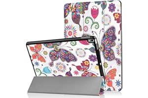LOBWERK WiTa-Store Coque de Protection pour Apple iPad Pro 2017 10.5 "modèle A1701/A1709 Ultra Slim Cover Rigide réglable et Fonction Veille & + Stylet C5