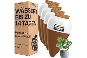 Netrox Bewässerungskegel aus Ton 4x Set – ideal im Urlaub – automatische Pflanzenbewässerung für Zimmerpflanzen, Garten & Balkon – Bewässerung, Bewässerungssystem, Wasserspender Pflanzen (4x Set)