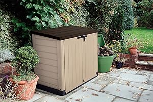 KOLL LIVING GARDEN Mülltonnenbox 1200 Liter, 1,2 m³ Raumvolumen - wetterbeständiger Stauraum für Zwei 240 Liter Mülltonnen - mit Belüftungssystem