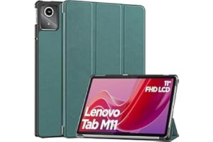 YRH for Lenovo Tab M11 Case 11 inch 2024 (TB330FU), Light Stand Lether Protective Cover for Lenovo M11 Case, with Auto Sleep/Wake, Darkgreen