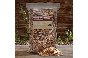 GWERNYFED WOOD Cherry Smoking/Smoker Wood Chips 3 Litre - (24 Great Flavours to choose) Kiln Dried Woodchips for Smoking Food/Smokers/BBQ's/Ovens - 100% Natural from our own Woodland