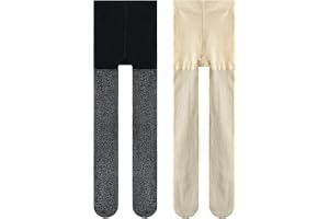 LOLANTA Glänsande strumpor för flickor, glittrande dansstrumpor, fest, cosplay, 2-pack, 3–12 år