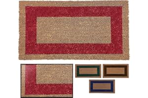 LUCA HOME LucaHome - Felpudo Entrada casa - Felpudo Fibra de Coco Natural Antideslizante - Original y Elegante - Exterior e Interior - Resistente para hogar, Oficina, terraza y jardín (Rojo, 60 x 100 cm)