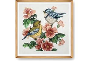 Trimits Kit per punto croce grande, ricamo a punto croce, per adulti, principianti, bambini, regali di Natale (cornice non inclusa), 11 pezzi, uccello
