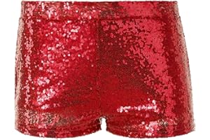 dressforfun 900996 Damen Pailletten Glitzer Shorts, sexy Kurze Hose Shorts