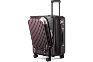 LEVEL8 Maleta Cabina Ampliable ABS+PC Equipaje de Mano Trolley Rígido Ligero Maletas de Viaje con 4 Ruedas Dobles Giratorias 360º y Candado TSA, 55x37x25CM, 42L, Rojo