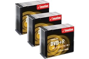 Imation DVD+R LightScribe Disco Grabable en Estuche Slim Jewel 16x Velocidad 120min 4.7Gb (30 Disco)