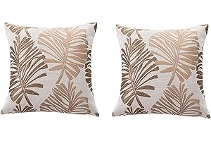 FANJIANG Juego de 2 Fundas de Cojín 45x45 cm, Fundas de Almohada de Linaza con Cremallera Oculta, para Sofá y Decoración Hogar. (Dorado)