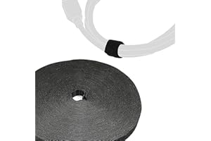 LABEL THE CABLE Klettbandrolle Doppelseitig - Kabelbinder aus Klettband für das Perfekte Kabelmanagement - Velours-Qualität - LTC ROLL STRAP - 25 m x 16 mm - Schwarz - PRO 1210