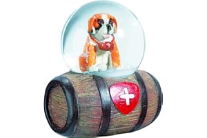 Impexit Schneekugel für Hunde, Bernhardin-Fass, Kunstharz, 10/8/6 cm