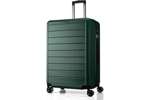 FLIEE Large Suitcase Hard Shell | Aluminum Telescopic Handle | TSA 3 Digit Combination Lock | 4 Dual Spinner Wheels | Lightweight Suitcase Large | Hold Check in Luggage (Green, Large 28'')
