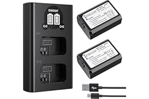ENEGON NP-FW50 Akku (2-Pack | 1300mAh) und LCD Dual USB Ladegerät für Sony ZV-E10, A6000, A6300, A6400, A6500, A7, A7II, A7RII, A7SII, A7S, A7R, A7RII, A55, A5100, RX10 - Zubehör Kit