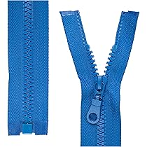 4 Cerniere Lampo Divisibili 5# Da 70 Cm - Plastica Blu Con Cursore In Metallo Per Giacca E Tende