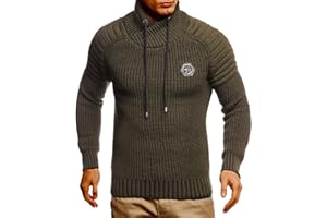 Leif Nelson Herren Strickpullover mit Schalkragen/Hochwertiger Winterpullover im Regular Fit Schnitt, ideal für Casual und Business-Looks, in vielfältigen Größen und Farben verfügbar