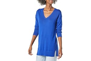 Amazon Essentials Pull Tunique Léger À Manches Longues Et Col En v (Disponible En Grande Taille) Femme