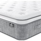 TeQsli 10 Inch 7-Zone Orthopaedic Double Mattress, 4FT6 Gel Memory Foam & Pocket Sprung Hybrid Double Mattress for Pressure &