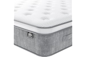 TeQsli 10 Inch 7-Zone Orthopaedic King Mattress, 5FT Gel Memory Foam & Pocket Sprung Hybrid King Size Mattress for Pressure & Back Pain Relief – Medium Firm – Edge Support – 150x200x25cm