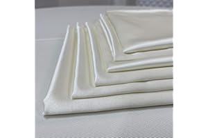 TESSILE & SERVICE SRL T&S SET 10 TOVAGLIOLI STOFFA DI RASO - ALTA QUALITA - COLORE PANNA - MISURA 50X50 CM - RASO IN MISTO COTONE - IN OFFERTA - MADE ITALY