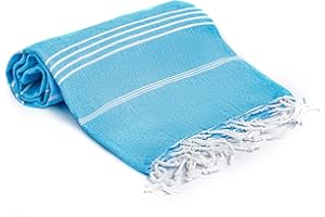 ‎TURQUOISE HOME Turquoise Home - Großes türkisches Pestemal Badetuch Hamamtuch Saunatuch XXL Badetuch 100 x 180 cm Sauna Spa Yoga Strand Picnic dünn und leicht