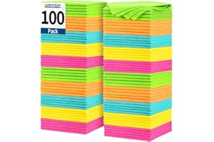 FIXSMITH Microfiber Cleaning Cloth, 100 Pack Shop Towels, Lint-Free Car Wash Towels, All-Purpose Absorbent Cleaning Rags for Housekeeping, Dust Cloth for Office, Mechanic, Automotive （12inx12in）