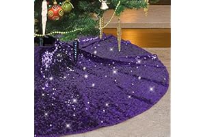 Eternal Beauty Weihnachtsbaumrock, 91 cm, rund, Weihnachtsbaumrock, Pailletten, Weihnachtsbaum-Basis, Abdeckung, runder Baumrock für Weihnachtsdekorationen, Urlaub, Heimdekoration (91,4 cm, Lila)