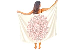 MANDALA LIFE ART Pareo Femme Plage Grande Taille Avec Des Franges Bikini Couvrir Boheme Orientale Xxl Longue Robe Jupe Tapisserie Foulard Écharpe Rayone/Cotcoton Hoome Sarong 180X110Cm