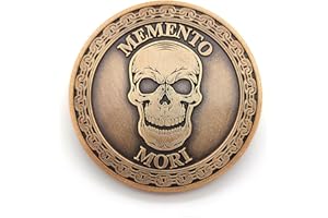 ASVP Shop Pièce Memento Mori – Pièce stoïque – Pièce de défi Marc Aurèle – Philosophie quotidienne Stoïque – Pièce d'inquiétude Méditation